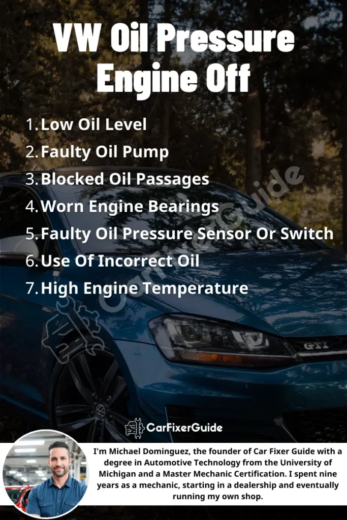 VW Oil Pressure Engine Off Guide